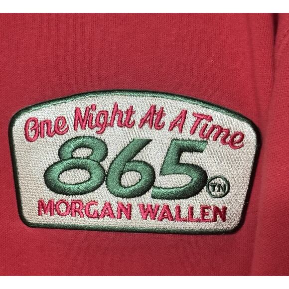 Morgan Wallen Unisex Size Medium One Night At A Time Tour Merch Red Sweatshirt - Picture 2 of 6
